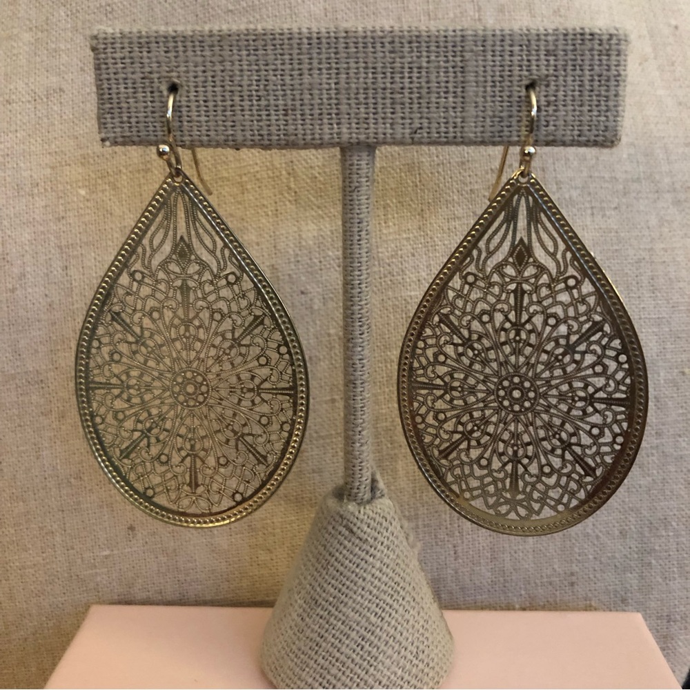 The Limited gold filigree earrings